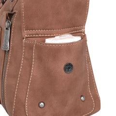 TR129G-8086 Trinity Ranch Hair-On Leather Collection Concealed Carry Satchel