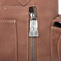 TR129G-8086 Trinity Ranch Hair-On Leather Collection Concealed Carry Satchel