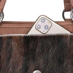 TR129G-8086 Trinity Ranch Hair-On Leather Collection Concealed Carry Satchel