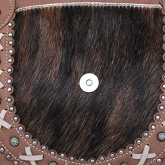 TR129G-8086 Trinity Ranch Hair-On Leather Collection Concealed Carry Satchel