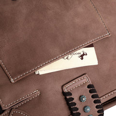 TR129G-8086 Trinity Ranch Hair-On Leather Collection Concealed Carry Satchel