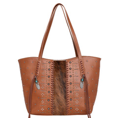 TR130G-8317 Trinity Ranch Hair-On Leather Studs Collection Concealed Handgun Tote