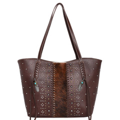 TR130G-8317 Trinity Ranch Hair-On Leather Studs Collection Concealed Handgun Tote