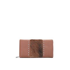 TR132-W010 Trinity Ranch Hair-On Studded Collection Secretary Style Wallet