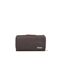 TR132-W010 Trinity Ranch Hair-On Studded Collection Secretary Style Wallet