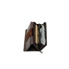 TR132-W010 Trinity Ranch Hair-On Studded Collection Secretary Style Wallet