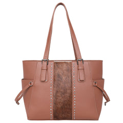 TR132G-8317 Trinity Ranch Hair-On Leather Studs Collection Concealed Carry Tote