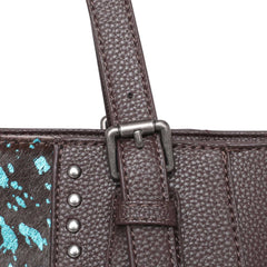 TR132G-8317 Trinity Ranch Hair-On Leather Studs Collection Concealed Carry Tote