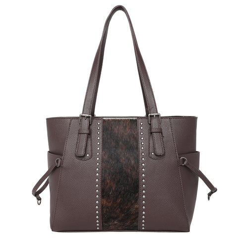 TR132G-8317 Trinity Ranch Hair-On Leather Studs Collection Concealed Carry Tote