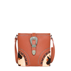 TR134G-9360 Trinity Ranch Hair On Cowhide Buckle Collection Concealed Carry Crossbody