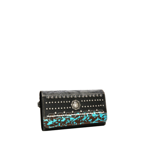 TR136-W018 Trinity Ranch Hair-On Cowhide Collection Wallet