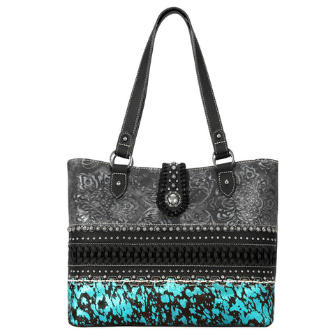 TR136G-8317 Trinity Ranch Hair On Cowhide Collection Concealed Carry Tote