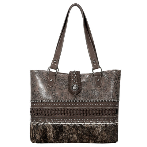 TR136G-8317 Trinity Ranch Hair On Cowhide Collection Concealed Carry Tote