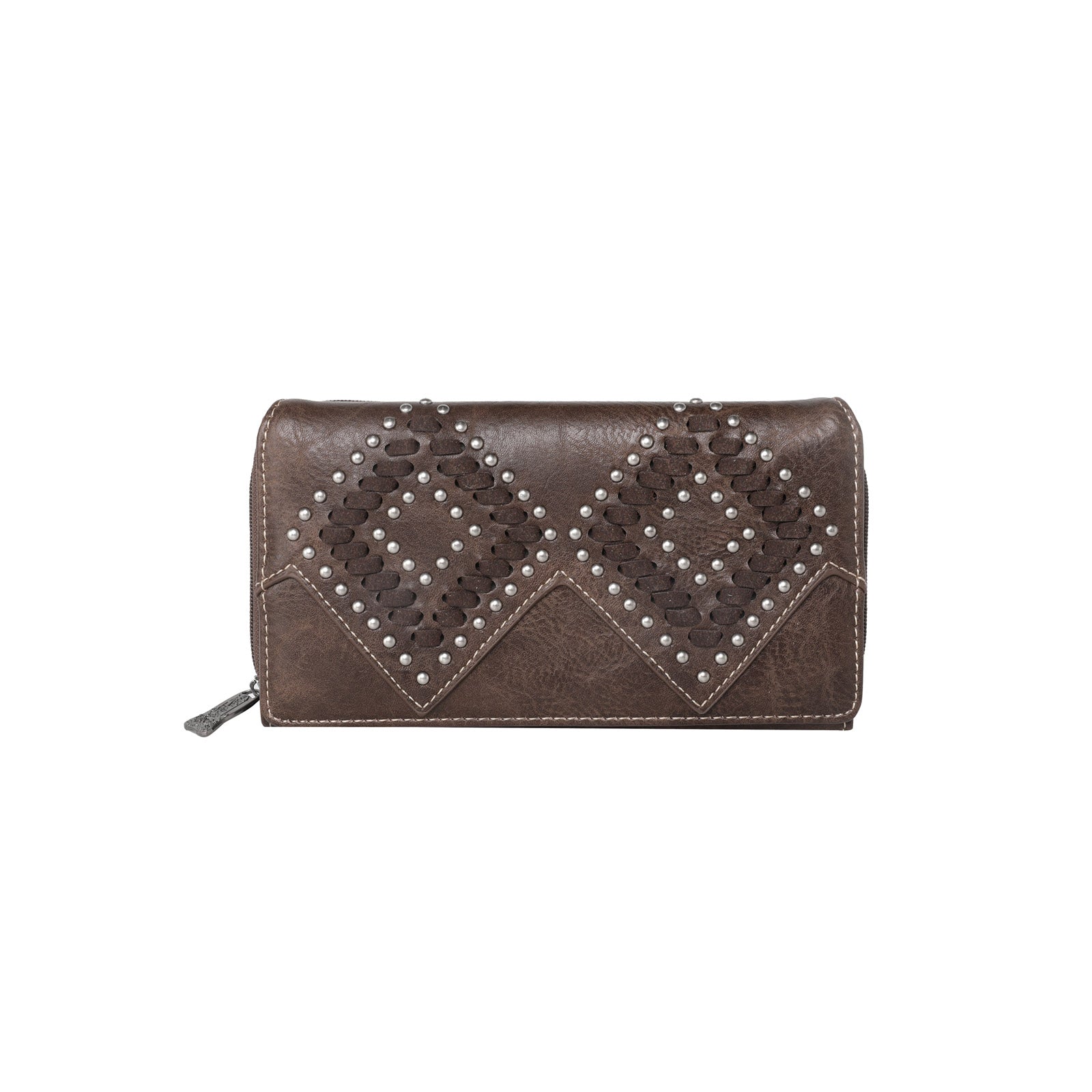 LOUIS VUITTON LONG BUTTON WALLET LEATHER BROWN