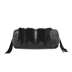 TR143G-8317 Trinity Ranch Leather Fringe Collection Concealed Carry Tote