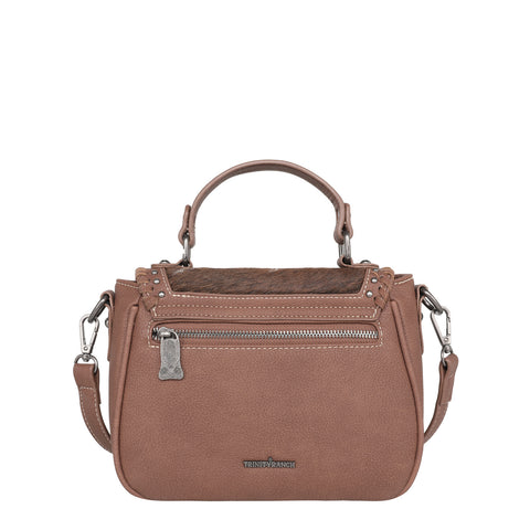 TR149-8360 Trinity Ranch Hair-On Cowhide Saddle Shape Collection Crossbody/Satchel