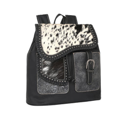 TR149-9110 Trinity Ranch Hair-On Cowhide Saddle Shape Collection Backpack