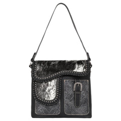 TR149G-918 Trinity Ranch Hair-On Cowhide Saddle Shape Collection Concealed Carry Hobo