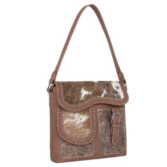 TR149G-918 Trinity Ranch Hair-On Cowhide Saddle Shape Collection Concealed Carry Hobo