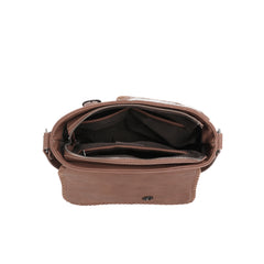 TR149G-918 Trinity Ranch Hair-On Cowhide Saddle Shape Collection Concealed Carry Hobo