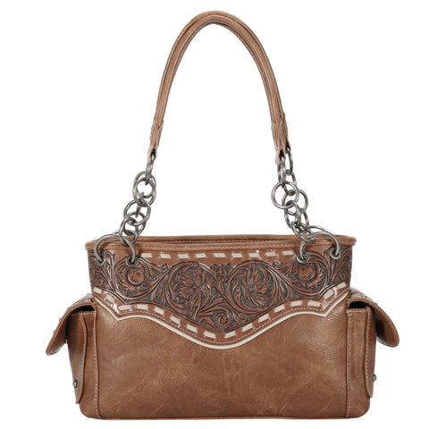 TR150G-8085 Trinity Ranch Tooled Collection Concealed Carry Satchel