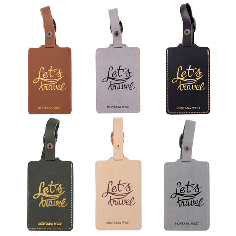 TVT-002 Montana West Real Leather Luggage Tag  (Pre-pack 12Pcs/Assorted Colors)