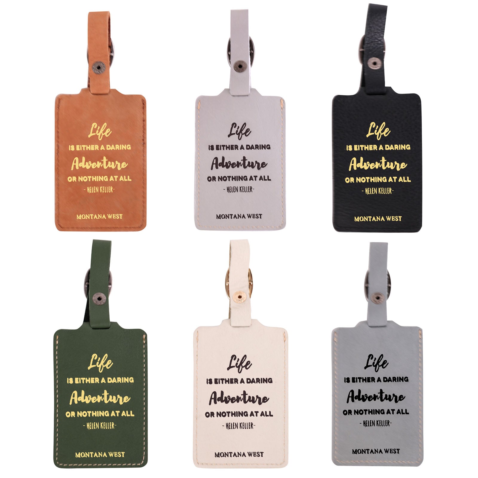 Engravable Luggage ID Tag, Natural Leather