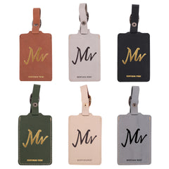 TVT-005 Montana West Real Leather Luggage Tag  (Pre-pack 12Pcs/Assorted Colors)