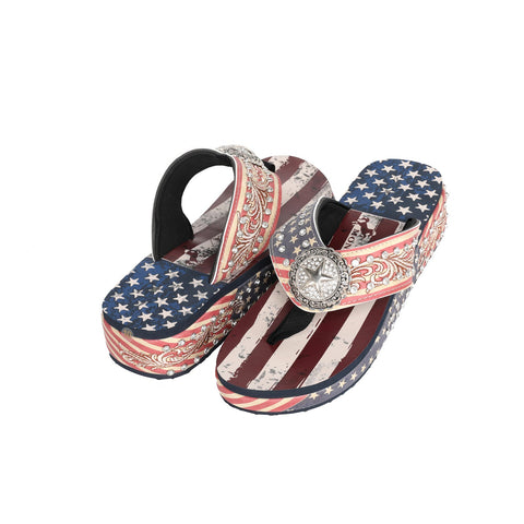 US06-S089 Montana West American Pride Collection Pride Flip Flops By Size