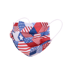 USFM-01RD American Bling 20PCS/Box  American Flag Colors Print Disposable Face Masks 3 Layers Face Masks (Non-Medical)
