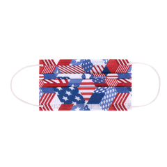 USFM-01RD American Bling 20PCS/Box  American Flag Colors Print Disposable Face Masks 3 Layers Face Masks (Non-Medical)