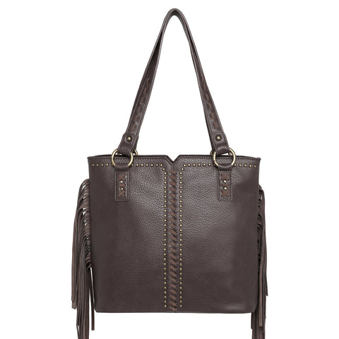 WG09-G8113 Wrangler Fringe and Studs Concealed Carry Western Tote（Wrangler by Montana West）