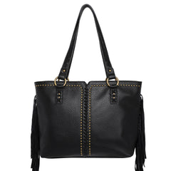 WG09-G8317  Wrangler Fringe and Studs Concealed Carry Western Wide Tote（Wrangler by Montana West）
