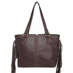 WG09-G8317  Wrangler Fringe and Studs Concealed Carry Western Wide Tote（Wrangler by Montana West）