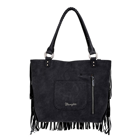 WG11-8317   Wrangler Bohemian Leather Fringe Tote（Wrangler by Montana West）