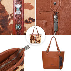 WG34-G8317 Wrangler Hair-on Collection Concealed Carry Tote (Wrangler by Montana West)