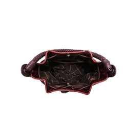 WG26-8275 Wrangler Croc Embossed Drawstring Hobo Bag - Black