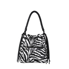 WG26-8275 Wrangler Zebra Print Drawstring Hobo - Zebra