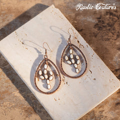 Rustic Couture's Nature Stone with Teardrop Shape Dangling Earring - Cowgirl Wear