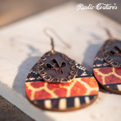 Rustic Couture's Cacus Hollow Out with Wooden Teardrop Shape Earring - Cowgirl Wear