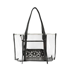 MW1122-8317 Montana West Aztec Collection Clear Tote Bag with Detachable Wristlet