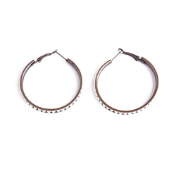 ERZ210405-07 Copper Plating with White Beads Hoop Earring