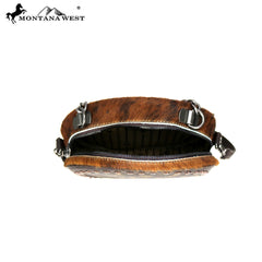 MW896-101 Montana West Signature Monogram Hair Calf Collection Circle Bag/ Crossbody