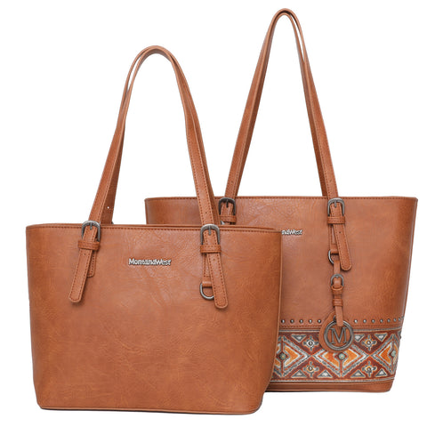MWC2-G048 Montana West 2Pcs Set Tote (Concealed Carry Aztec Tote & Small Basic Tote)