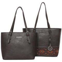 MWC2-G048 Montana West 2Pcs Set Tote (Concealed Carry Aztec Tote & Small Basic Tote)