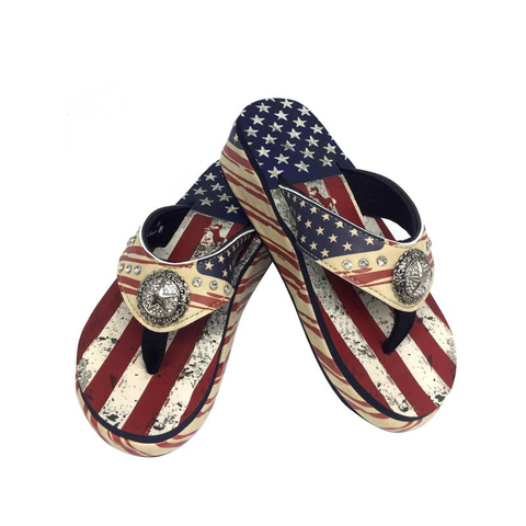 US05-S089 Montana West American Pride Collection Pride Flip Flops By Size