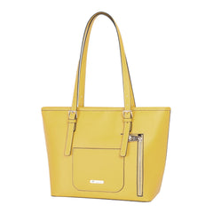 MWRG-036 Montana West Real Leather Studs Collection Concealed Carry Tote Yellow - Montana West World