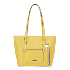 MWRG-036 Montana West Real Leather Studs Collection Concealed Carry Tote Yellow - Montana West World